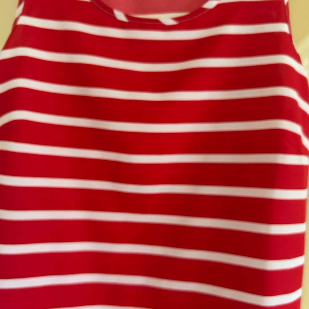 Time and Tru Striped Red and White Size Small Scoop Neck Tank Top - Picture 3 of 4